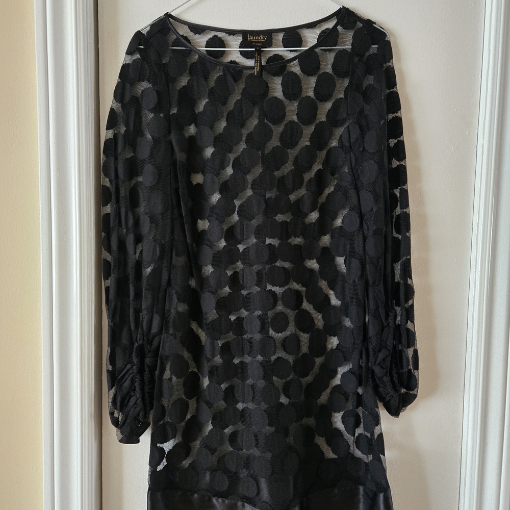 Laundry By Shelli Segal Black and Gray Mini Dress